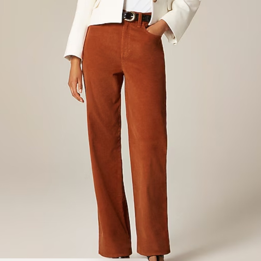 J Crew Vibrant Maple Slim-Wide Pant In Corduroy